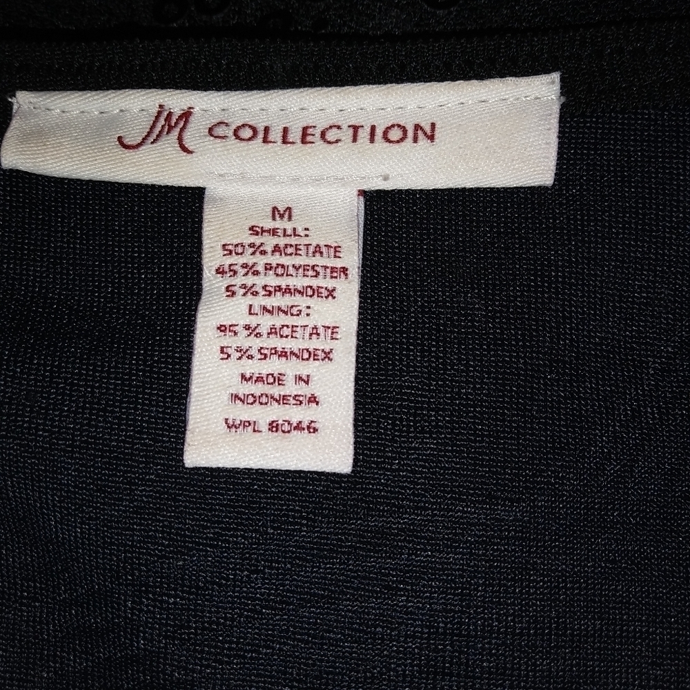 JM Collection Black Sequined Sweater & Shell - Picture 7 of 9